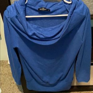 Blue long cowl neck sweater